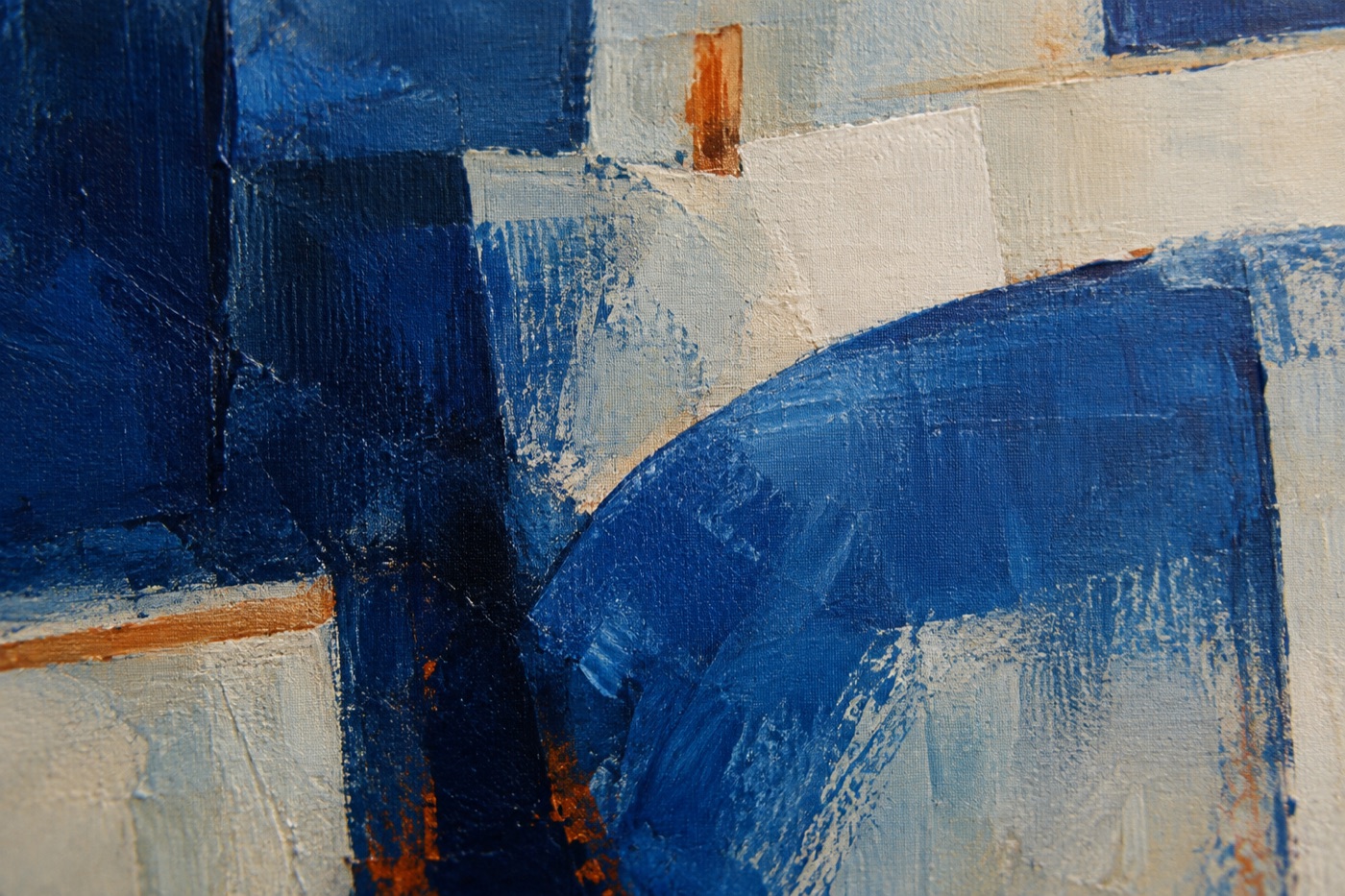 Concept illustration of blue abstract paint and canvas texture