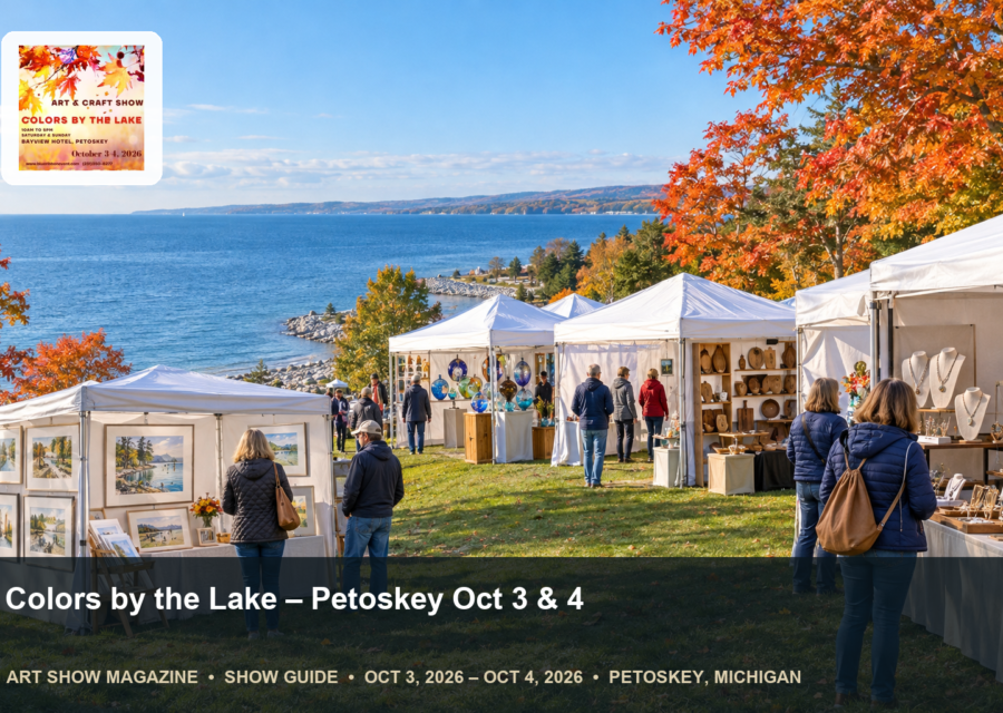 Conceptual editorial scene for Colors by the Lake in Petoskey, Michigan, with the official event mark.