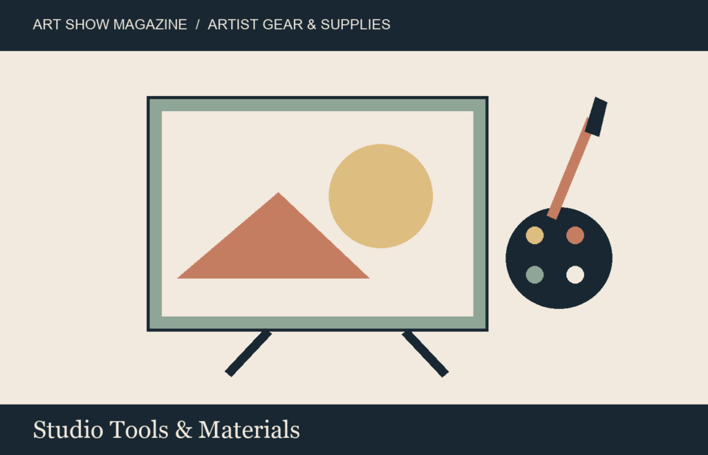 Illustration of studio tools & materials for Art Show Magazine