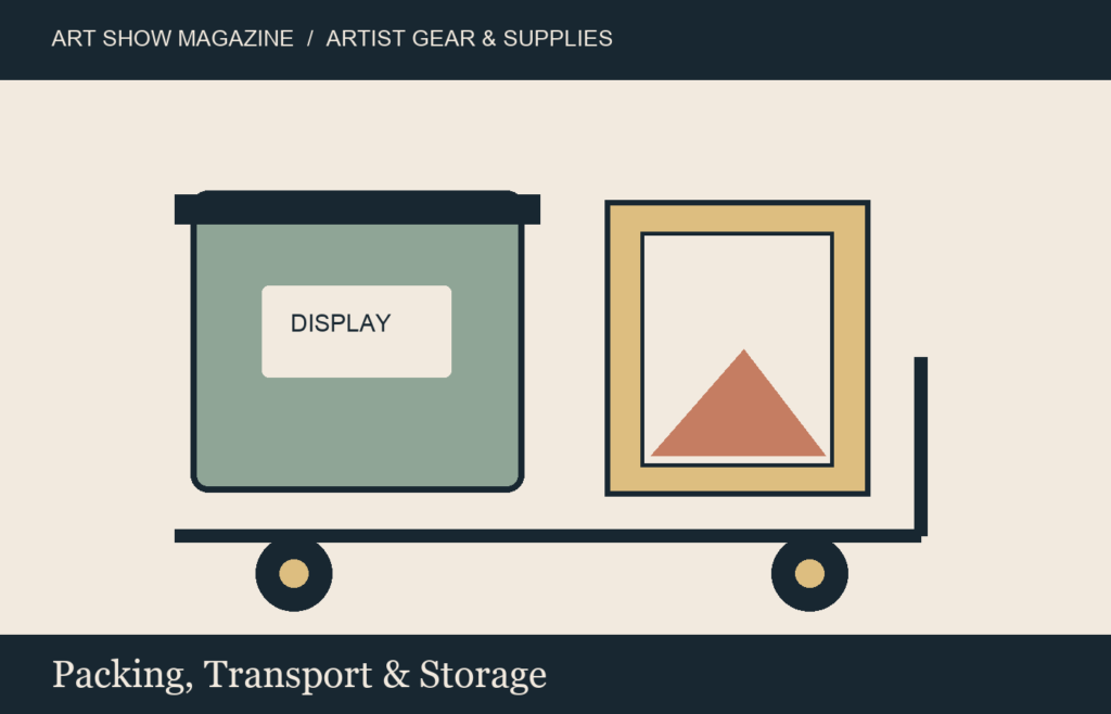 Illustration of packing, transport & storage for Art Show Magazine