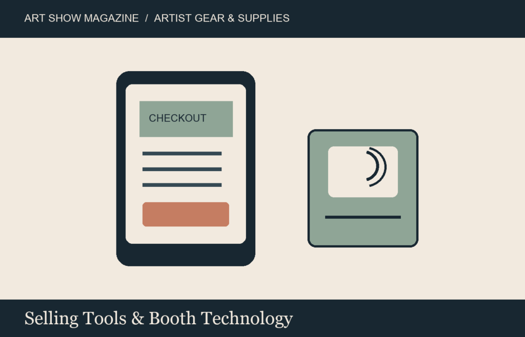 Illustration of selling tools & booth technology for Art Show Magazine