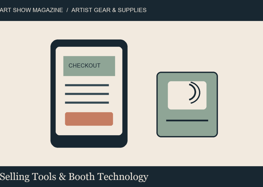 Illustration of selling tools & booth technology for Art Show Magazine