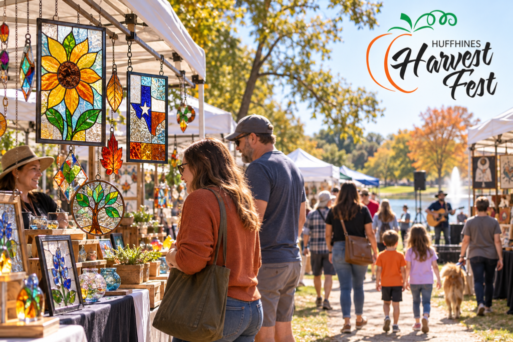AI-created editorial scene for Huffhines Harvest Fest, with its published show or organizer mark.