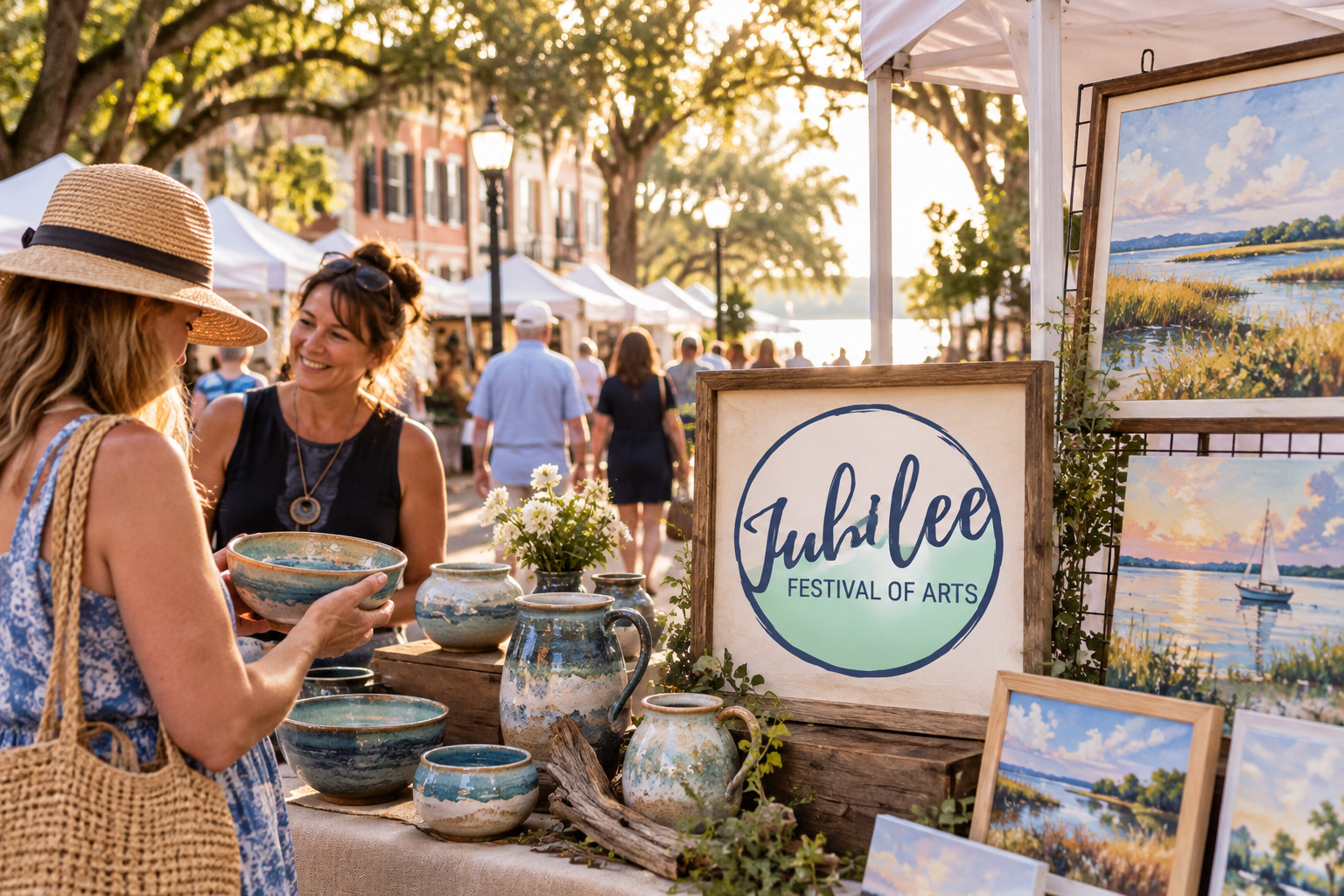 AI-created editorial scene for Jubilee Festival of Arts, with show-name branding.