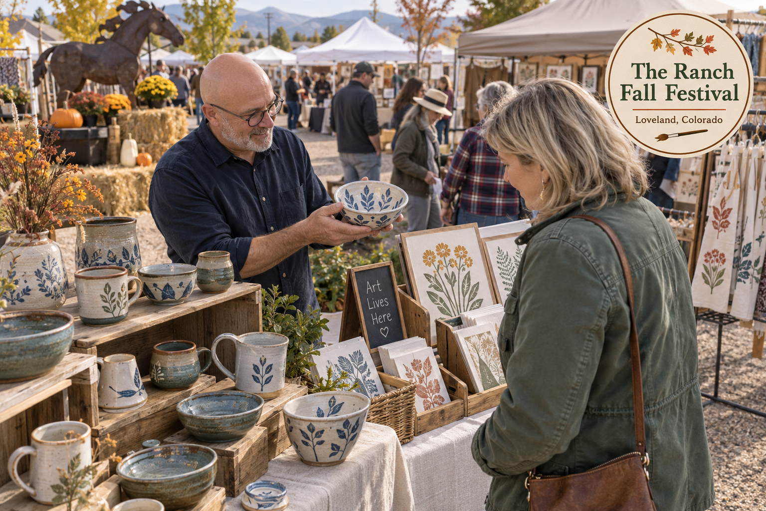 AI-created editorial scene for The Ranch Fall Festival, with an original show-name badge.