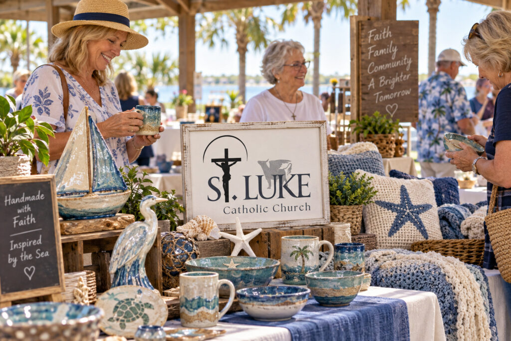 AI-created editorial scene for Craft Fair/Flea Market, with show-name branding.