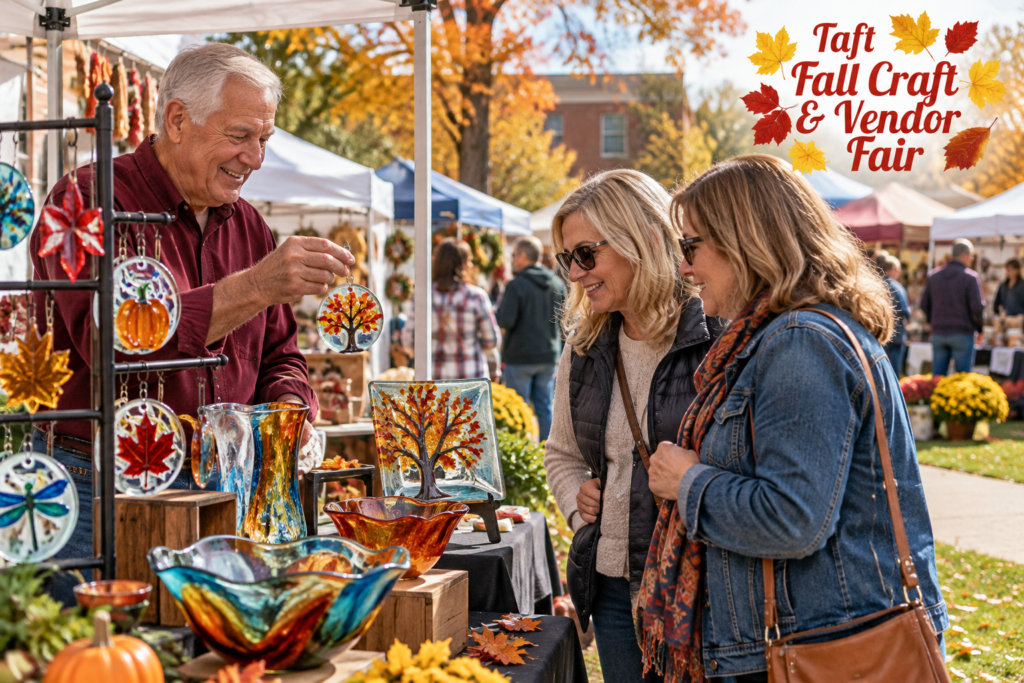 AI-created editorial scene for Taft Fall Craft & Vendor Fair, with its published show or organizer mark.