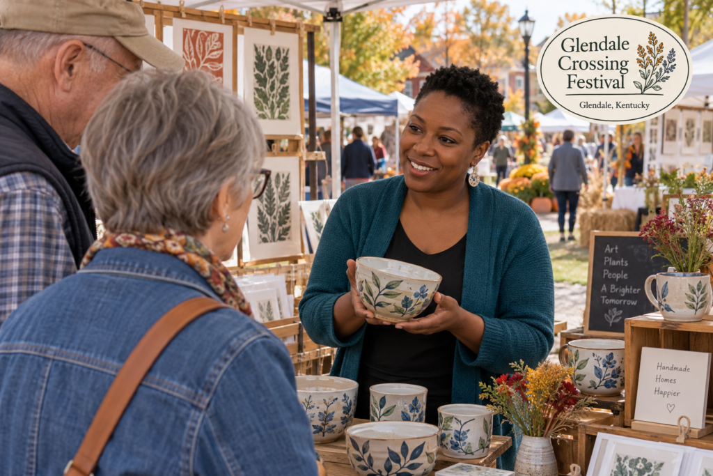 AI-created editorial scene for Glendale Crossing Festival, with an original show-name badge.