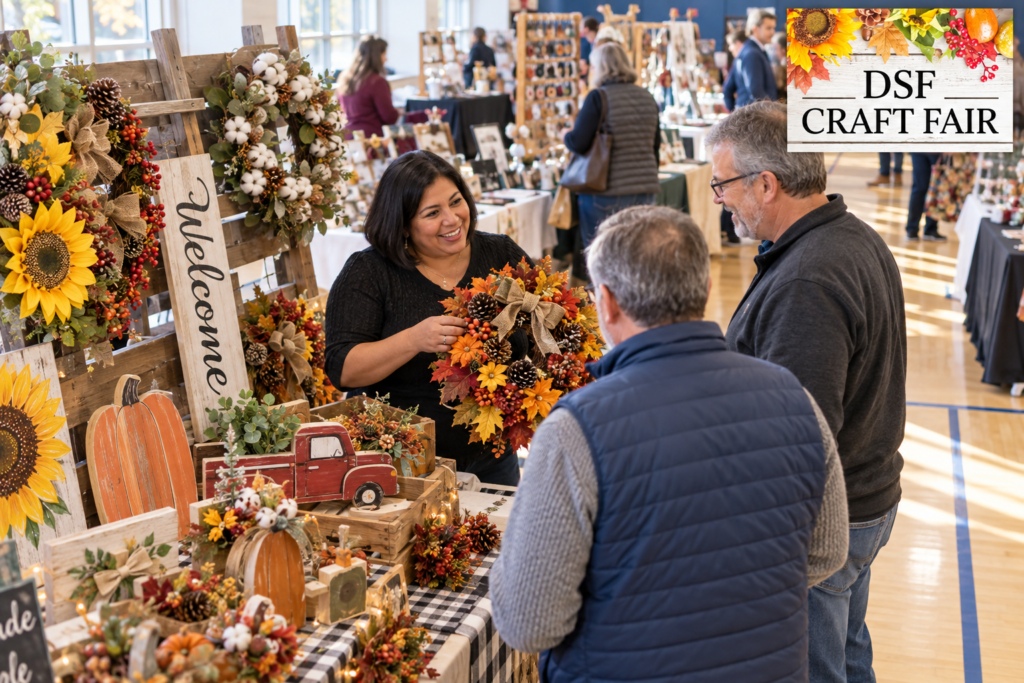 AI-created editorial scene for DSF Craft Fair, with its published show or organizer mark.