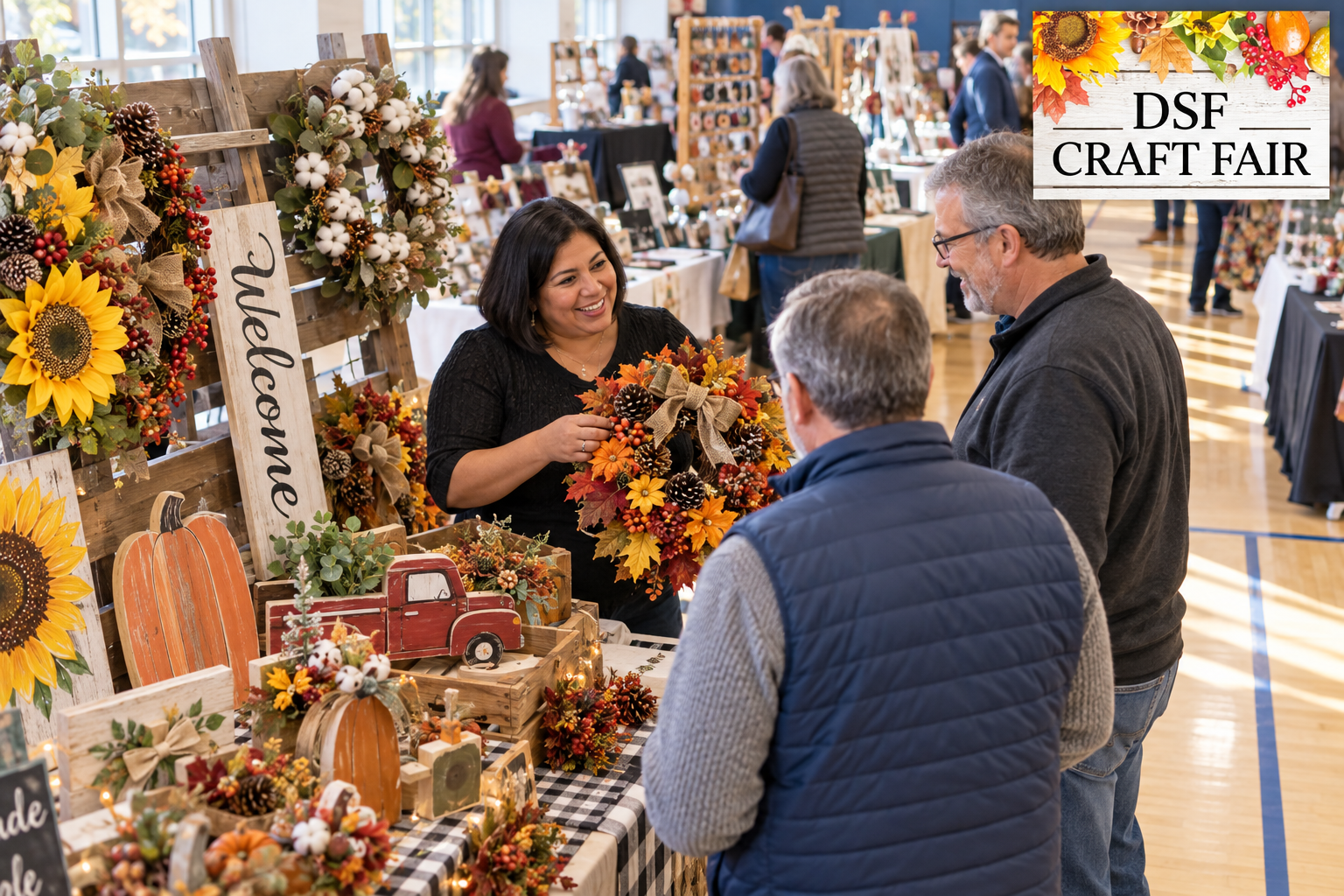 AI-created editorial scene for DSF Craft Fair, with its published show or organizer mark.