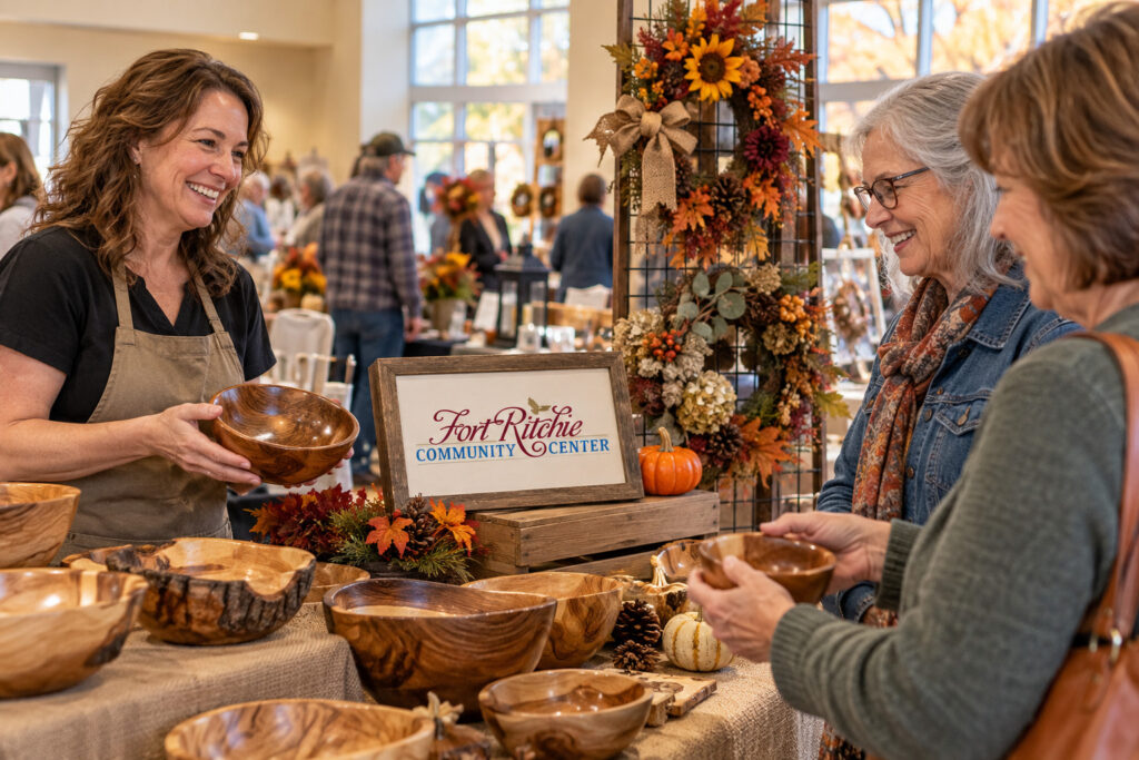Created editorial scene for Fort Ritchie Community Center Fall Craft Bazaar with its official event or organizer branding.