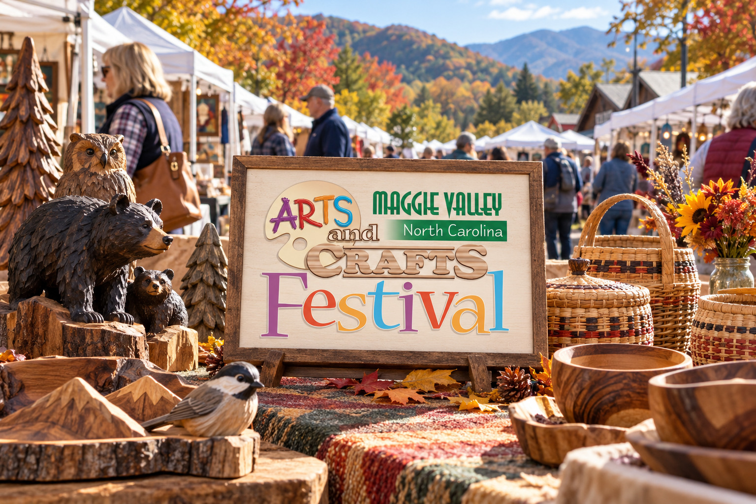 Created editorial scene for Maggie Valley Fall Arts & Crafts Show with its official event or organizer branding.