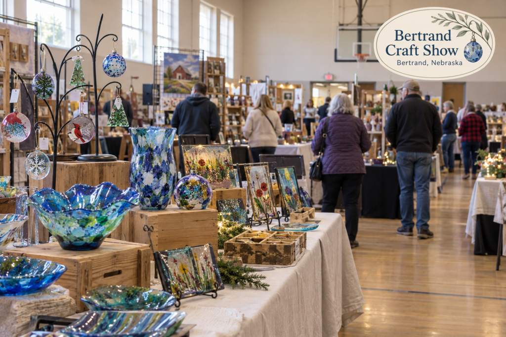 AI-created editorial scene for Bertrand Craft Show, with an original show-name badge.