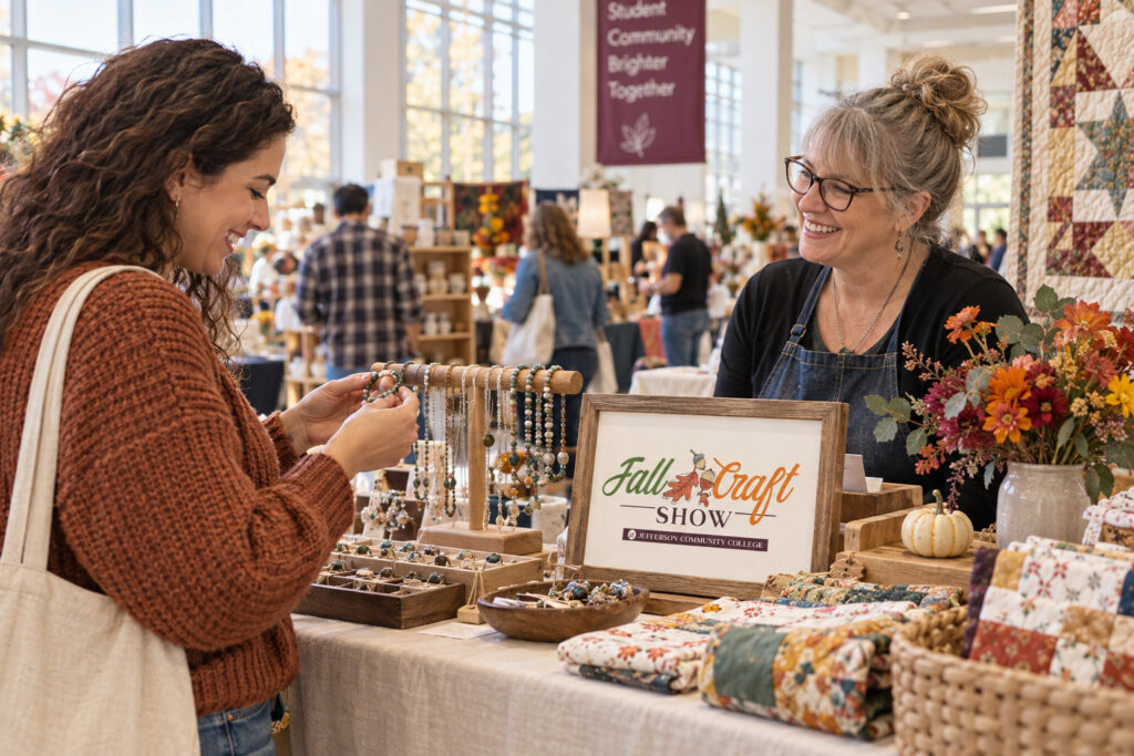 Created editorial scene for Jefferson Community College Fall Craft Show with its official event or organizer branding.