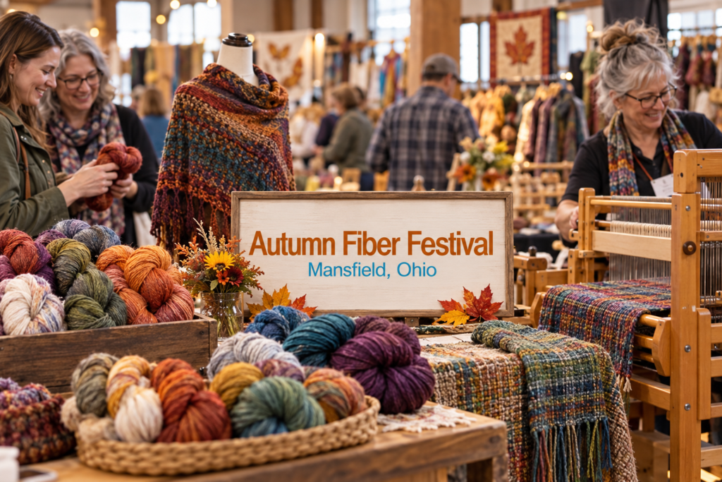 Created editorial scene for Autumn Fiber Festival with its official event or organizer branding.