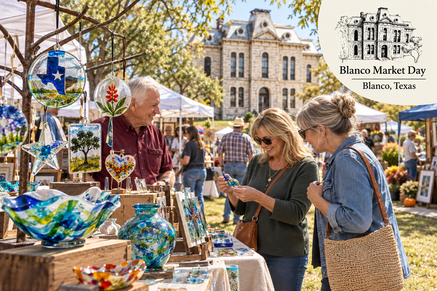 AI-created editorial scene for Blanco Market Day, with its published show or organizer mark.
