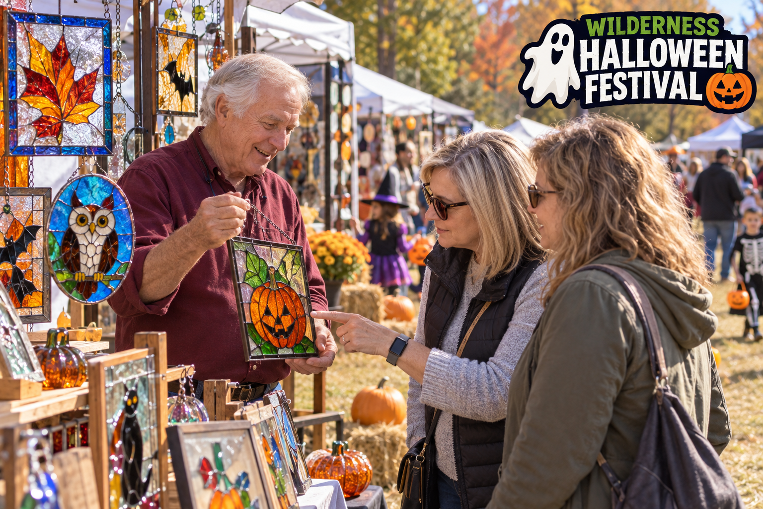 AI-created editorial scene for Wilderness Halloween Festival, with its published show or organizer mark.