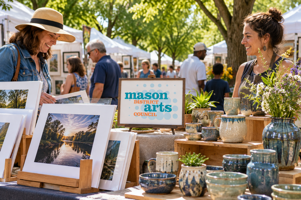 Created editorial scene for Mason District Art Festival with its official event or organizer branding.