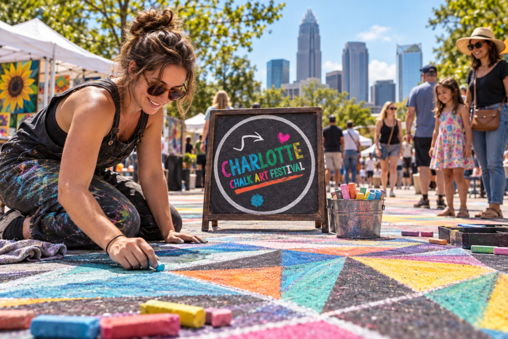 Created editorial scene for Charlotte Chalk Art Festival with its official event or organizer branding.