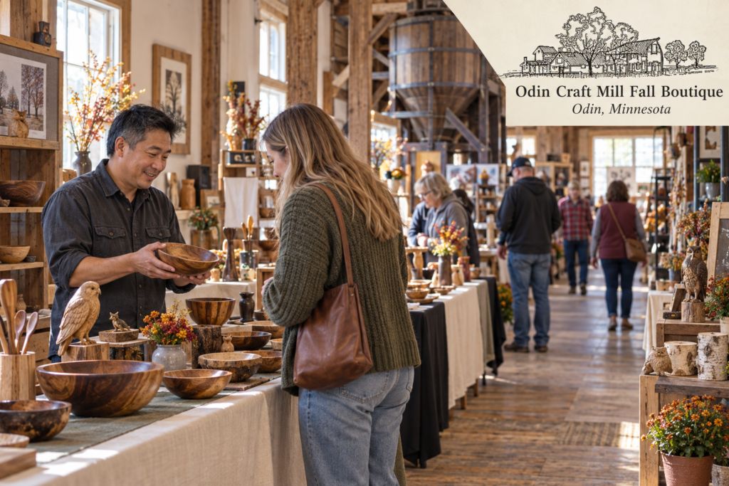 AI-created editorial scene for Odin Craft Mill Fall Boutique II, with its published show or organizer mark.