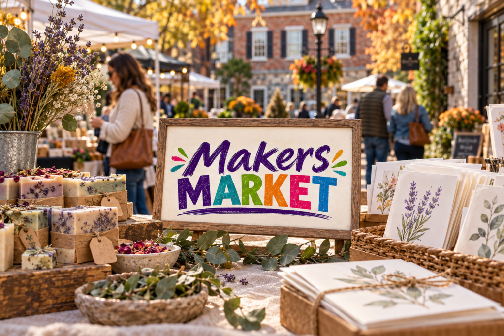Created editorial scene for The Makers Market at The MelaDen with its official event or organizer branding.