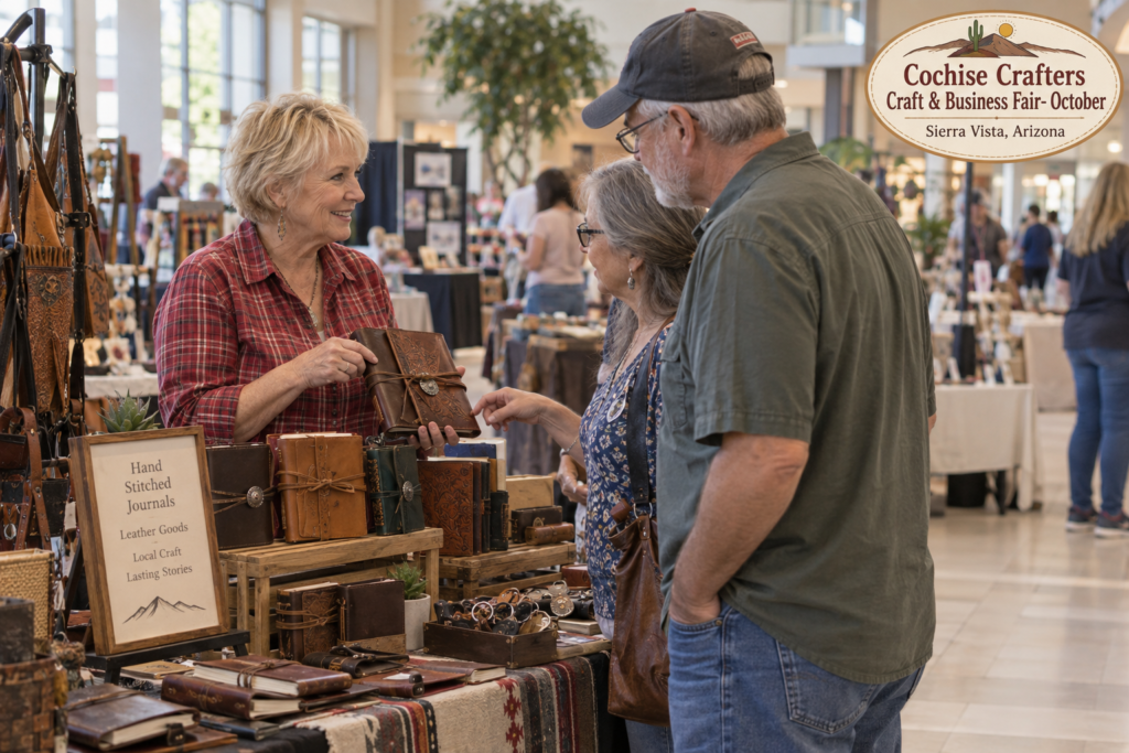 AI-created editorial scene for Cochise Crafters Craft & Business Fair- October, with an original show-name badge.