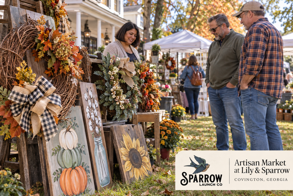 AI-created editorial scene for Artisan Market at Lily & Sparrow, with its published show or organizer mark.