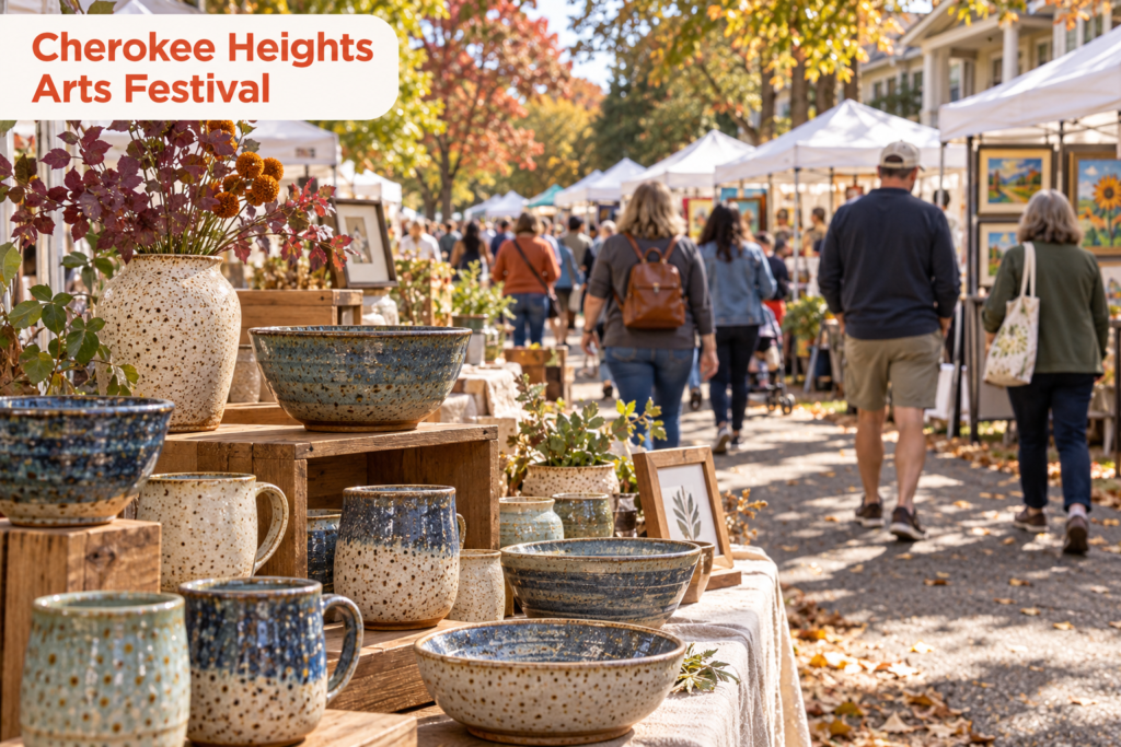 AI-created editorial scene for Cherokee Heights Arts Festival, with its published show or organizer mark.