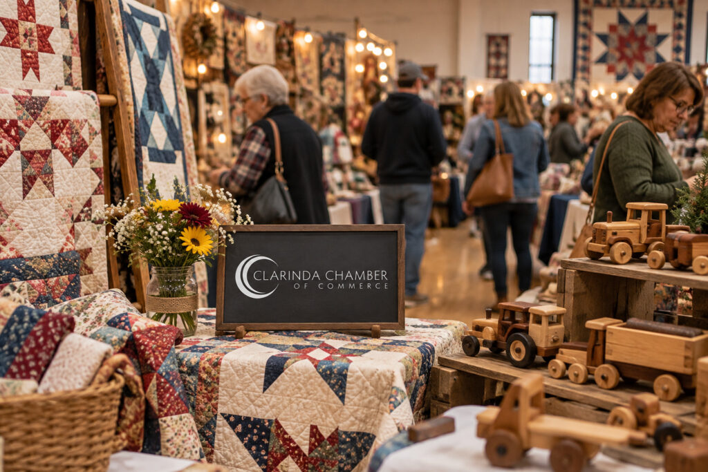 Created editorial scene for Clarinda Chamber Craft Carnival with its official event or organizer branding.
