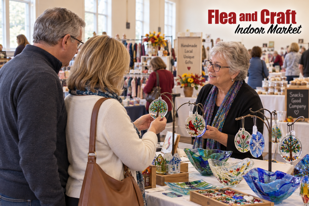 AI-created editorial scene for Flea and Craft Indoor Market, with its published show or organizer mark.