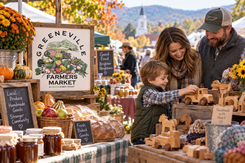 AI-created editorial scene for Kids Day & Handmade Crafters, Bakers, Builders Free, with show-name branding.