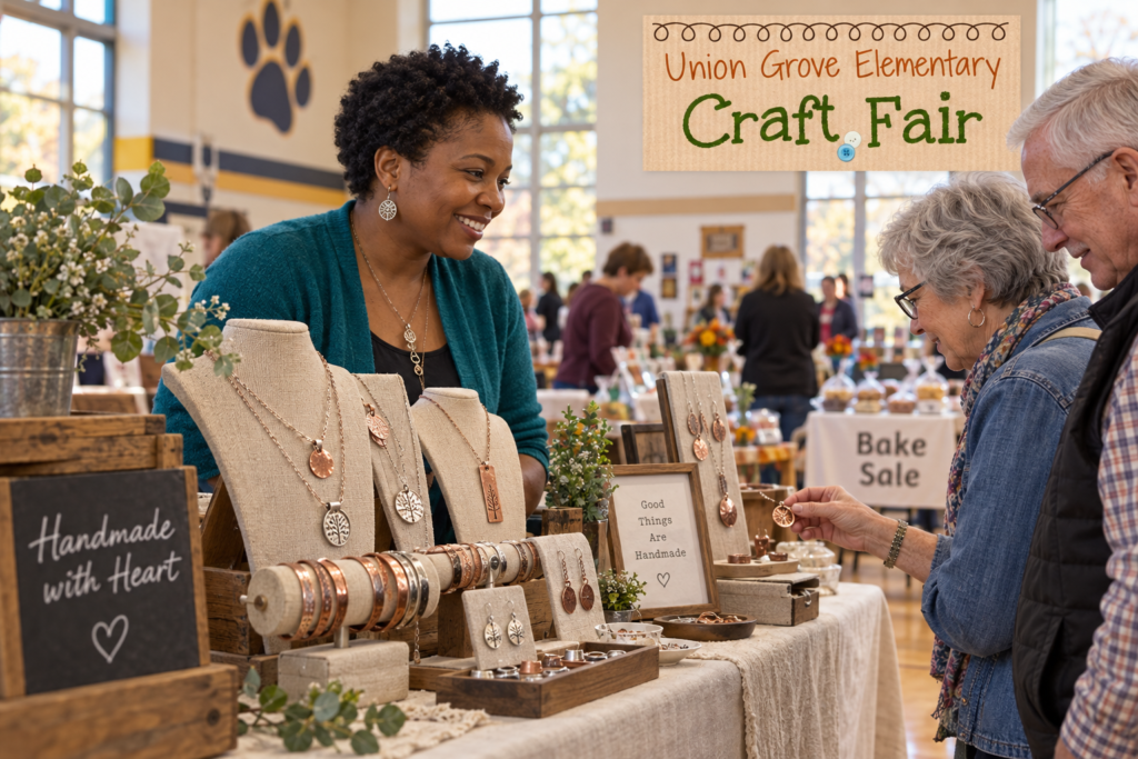 AI-created editorial scene for Union Grove Elementary Craft Fair, with its published show or organizer mark.