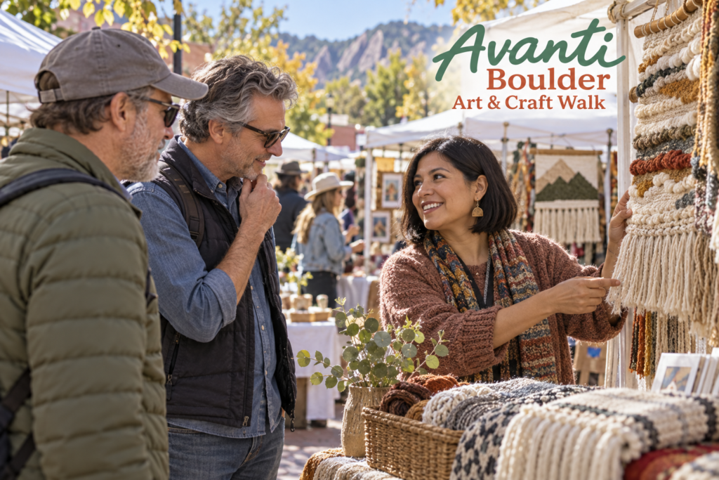 AI-created editorial scene for Avanti Boulder Art & Craft Walk, with its published show or organizer mark.