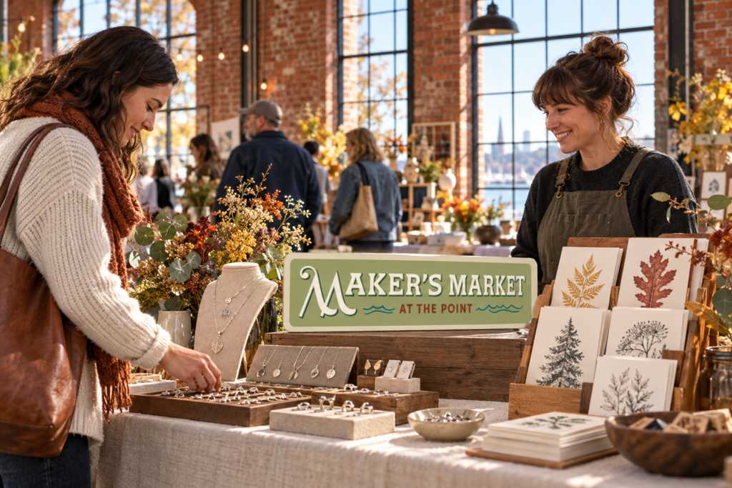 Created editorial scene for Thompson’s Point Fall Maker’s Market with its official event or organizer branding.