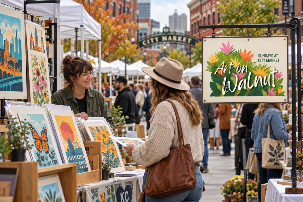 Created editorial scene for Art on Walnut by Art Garden KC with its official event or organizer branding.